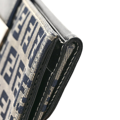 Fendi Zucchino Forever Continental Wallet Navy 10 of 11