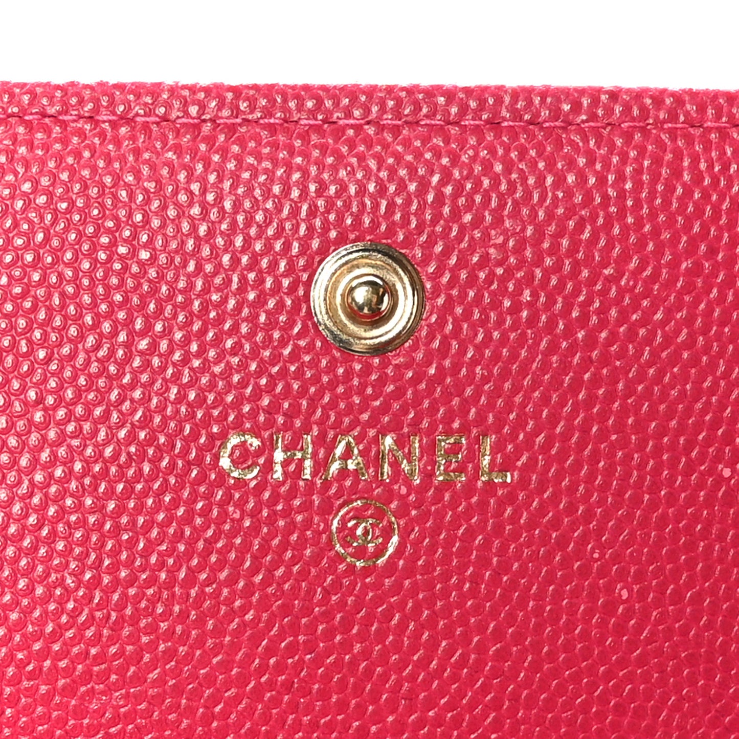 Caviar Quilted Large Boy Gusset Flap Wallet Fuchsia