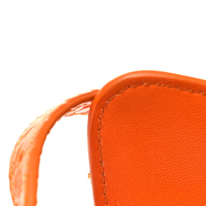 Balenciaga Shiny Super Supple Calfskin Crocodile Embossed Small XX Flap Stretch Bag Pop Orange 12 of 13