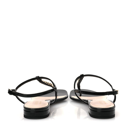 Gucci Patent Signoria Thong Sandals 37 Black 6 of 10