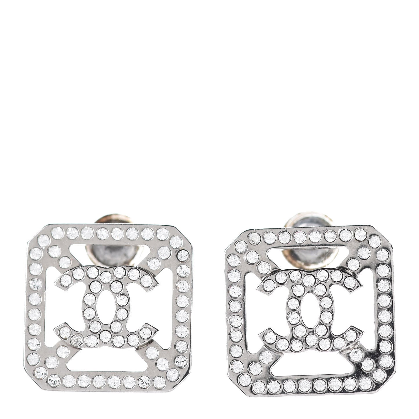 Crystal CC Earrings Silver