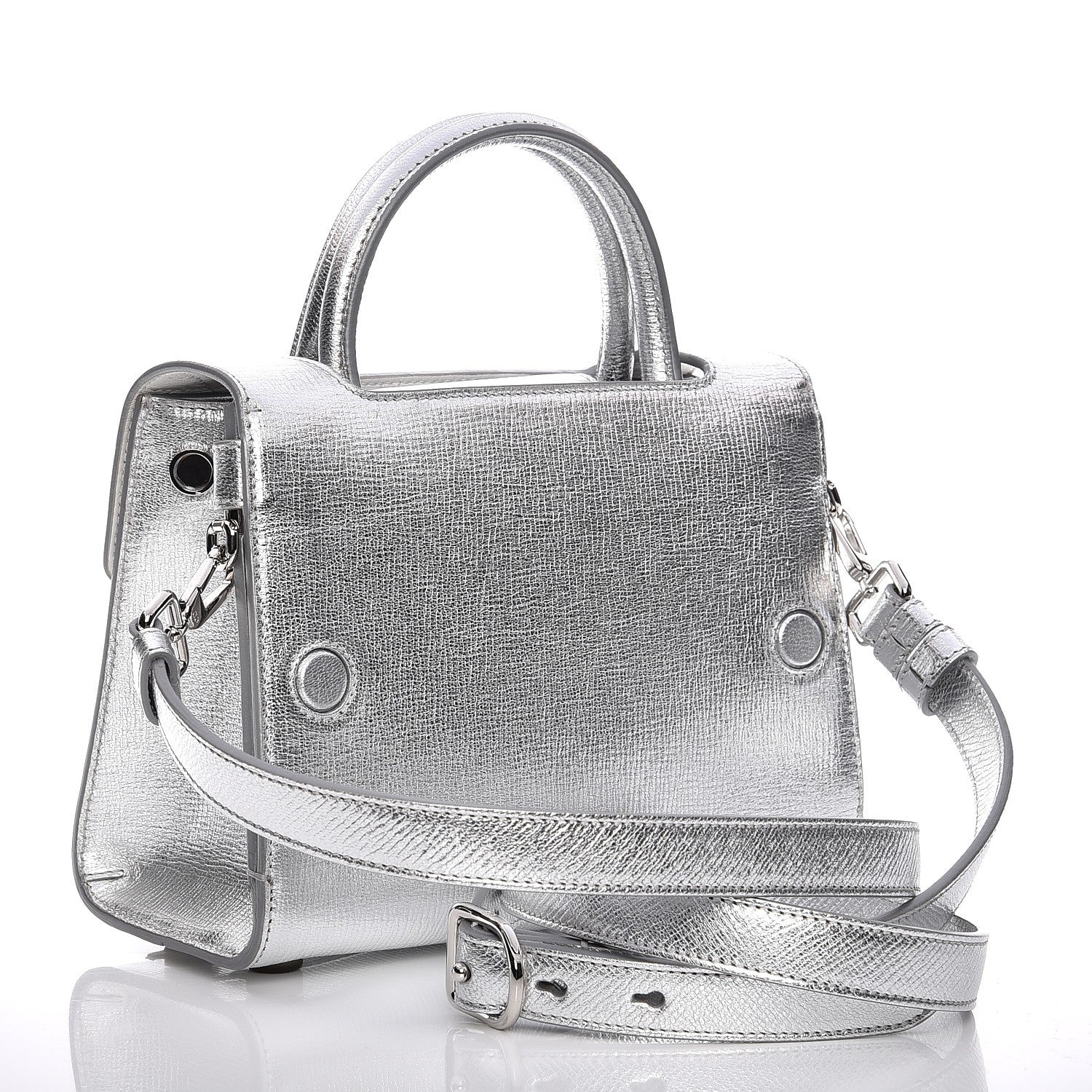 Christian Dior Metallic Grained Calfskin Mini Diorever Flap Silver 4 of 10