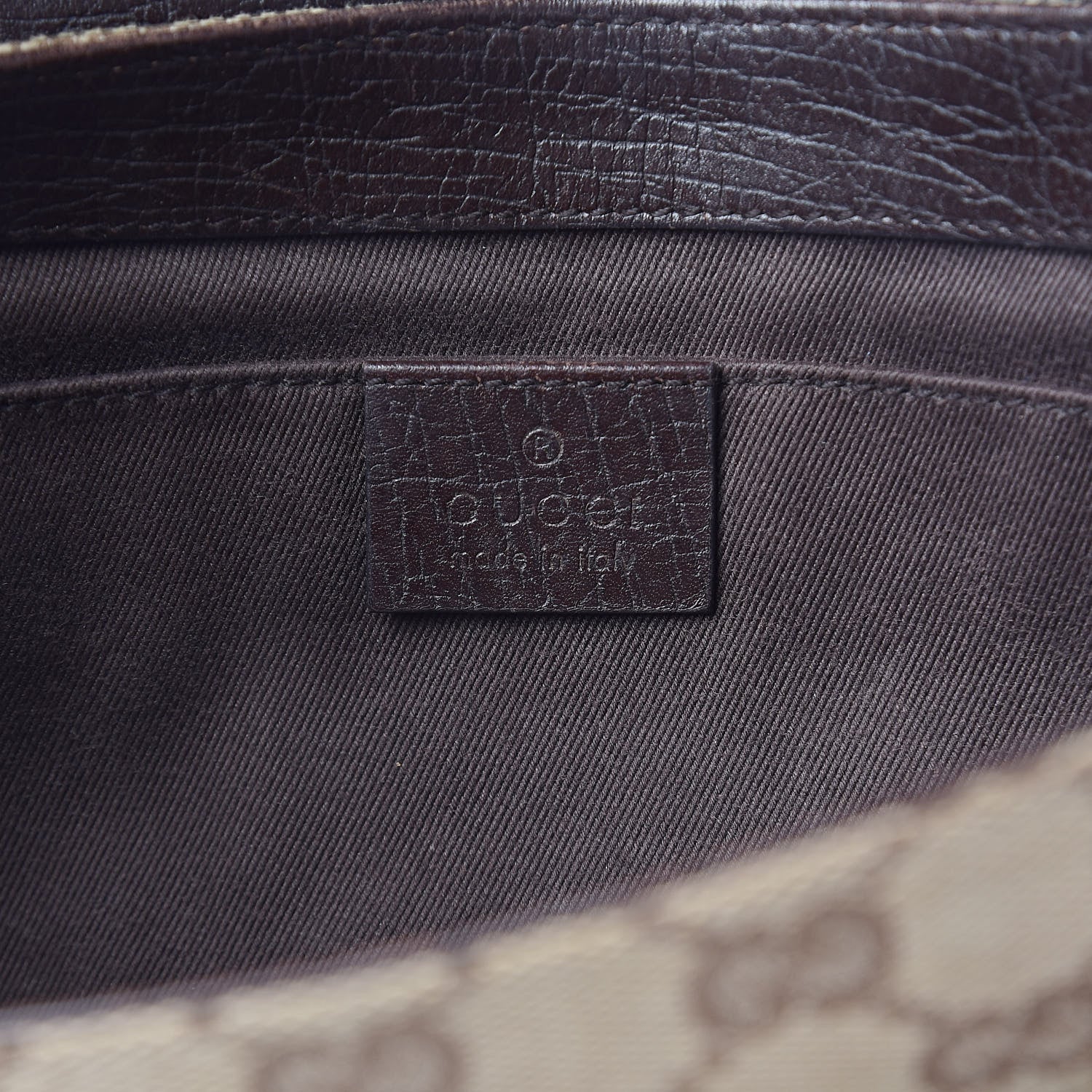 Gucci Monogram Studded Horsebit Clutch Dark Brown 6 of 10