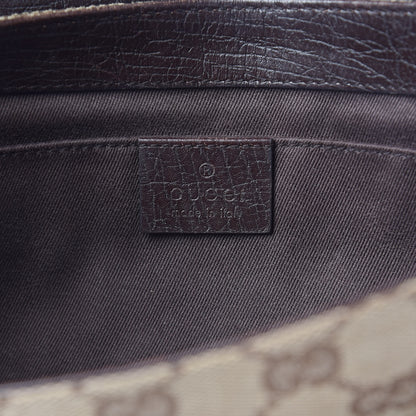 Gucci Monogram Studded Horsebit Clutch Dark Brown 6 of 10