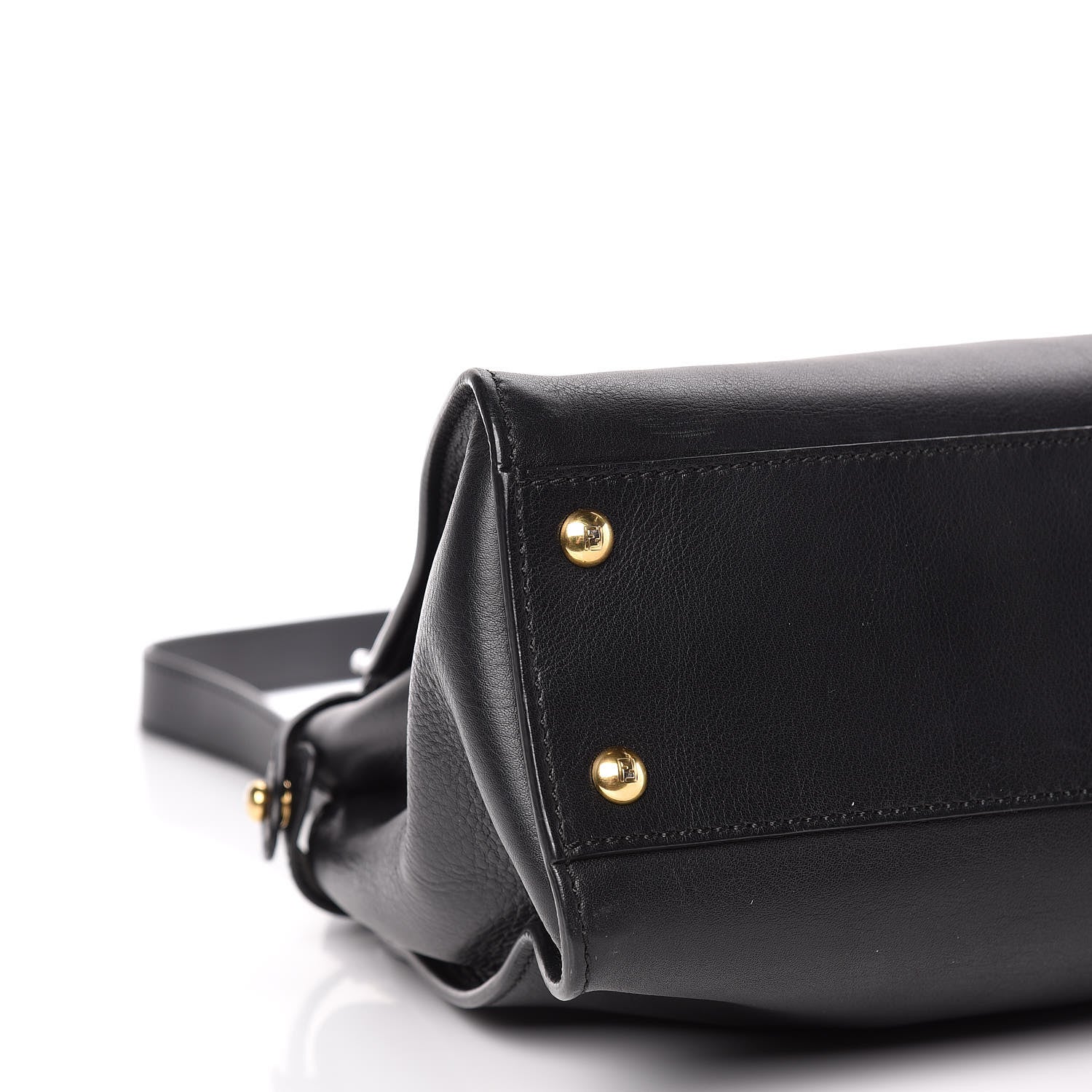 Fendi Vitello Seta Shiny Nappa Medium Peekaboo Iconic Satchel Black 12 of 14