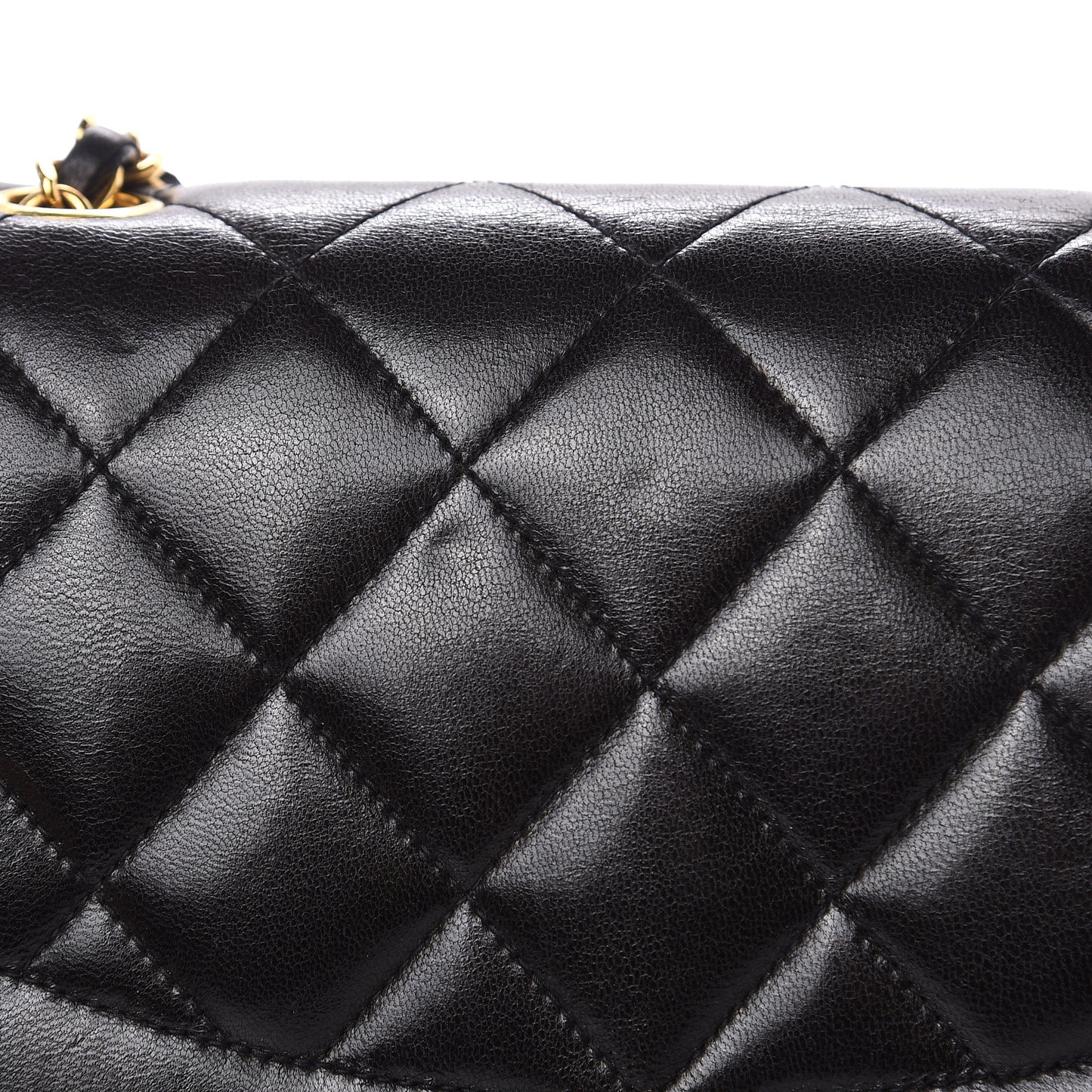 Lambskin Quilted Small Single Flap Black