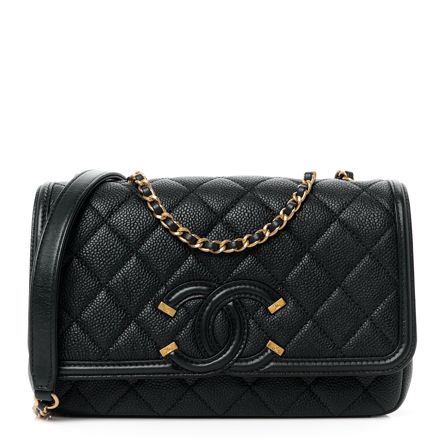 Chanel Caviar Quilted Small CC Filigree Flap Black 1 of 12