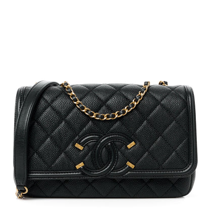 Chanel Caviar Quilted Small CC Filigree Flap Black 1 of 12