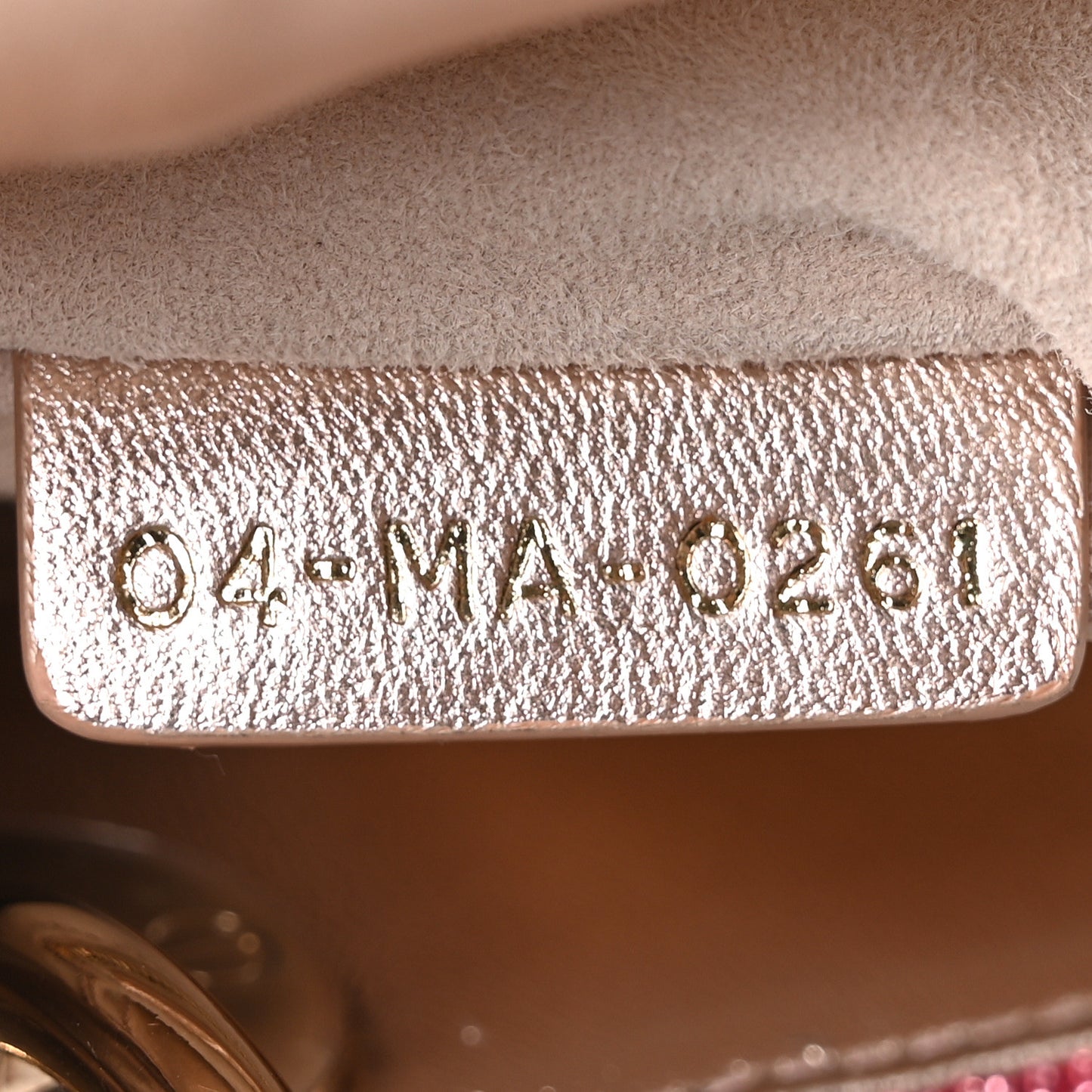 Metallic Calfskin Satin Celestial Bead Embroidery Cannage Mini Lady Dior Rose Des Vents