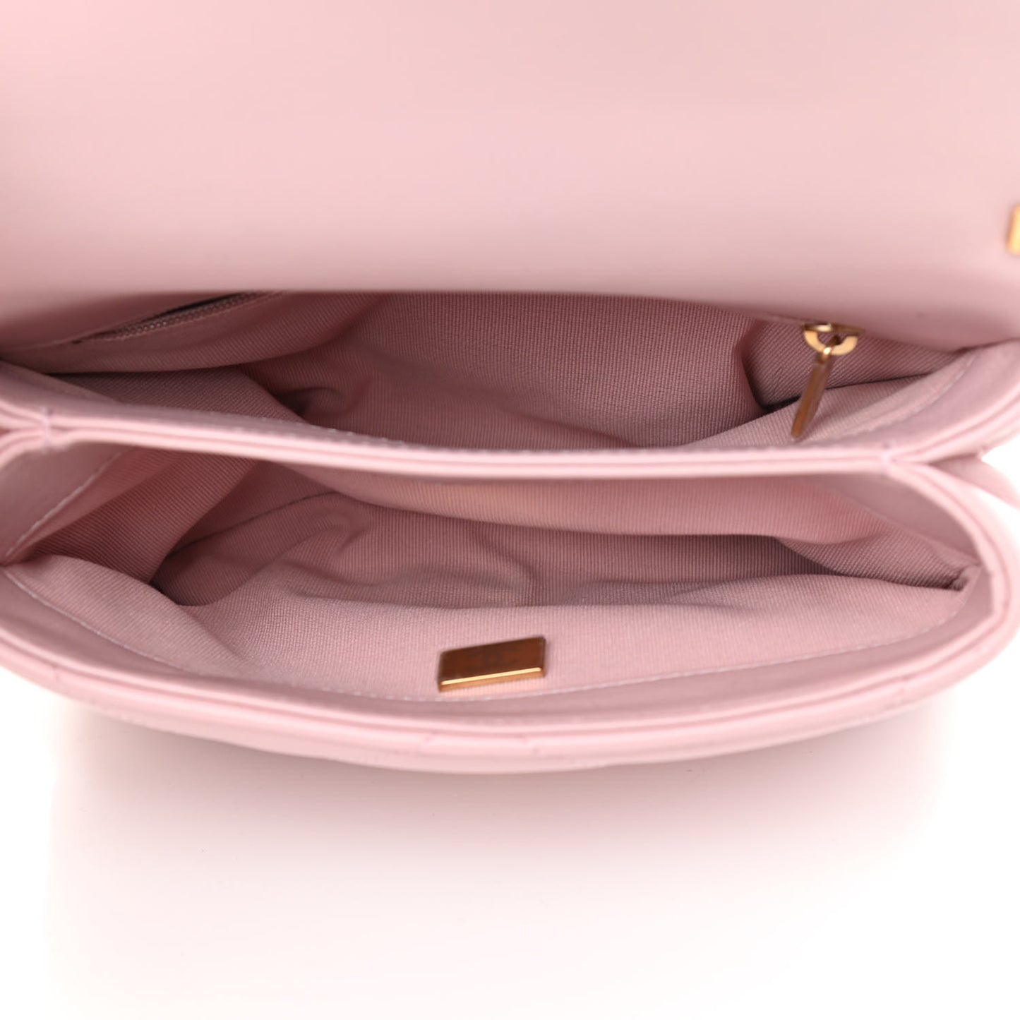 Lambskin Quilted Small Chain Top Handle Flap Rose Clair