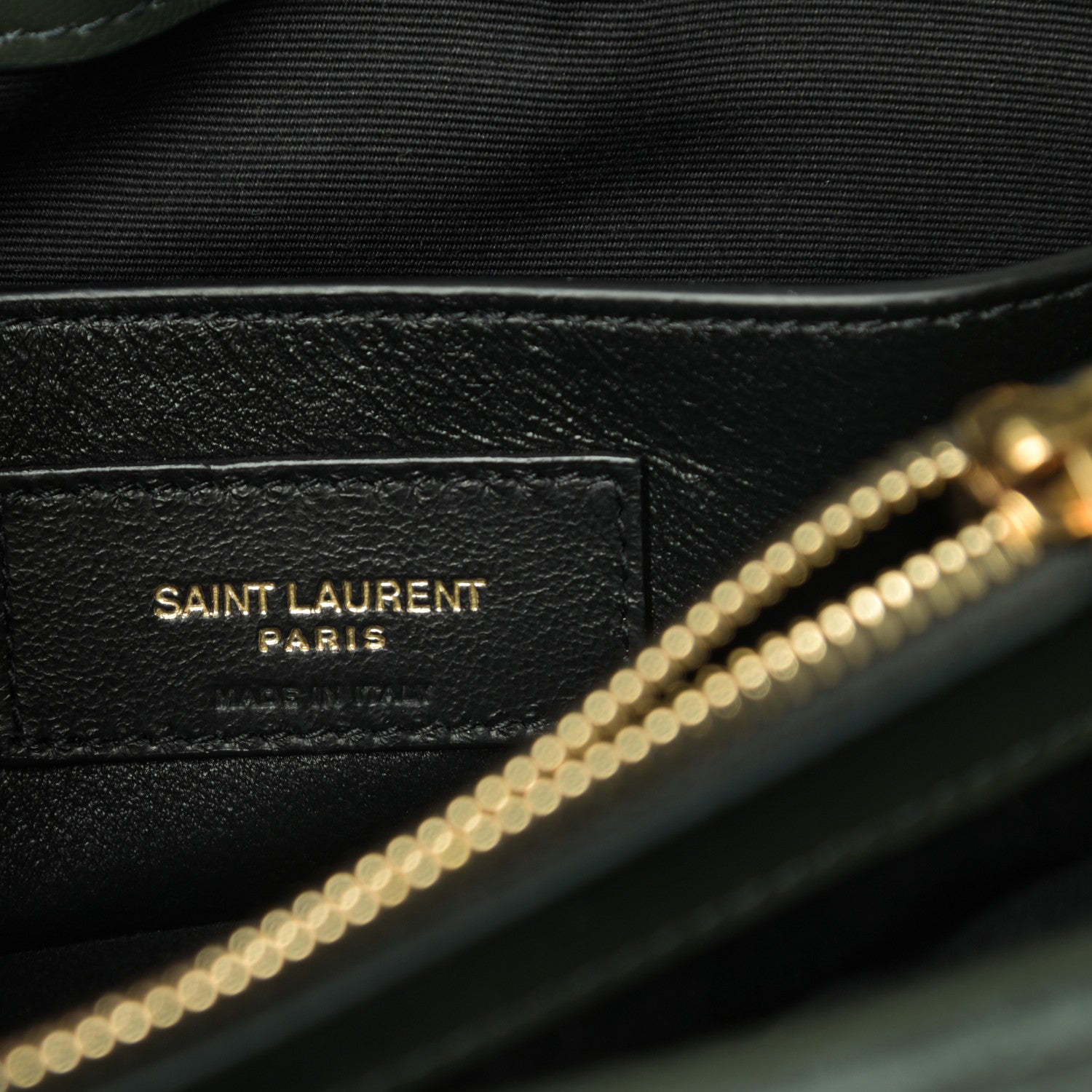 Saint Laurent Suede Calfskin Y Quilted Monogram Small Loulou Chain Satchel Green 6 of 11
