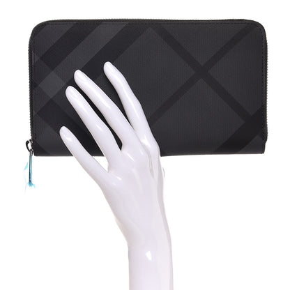 Burberry London Check Long Zip Around Wallet Charcoal Black 2 of 8