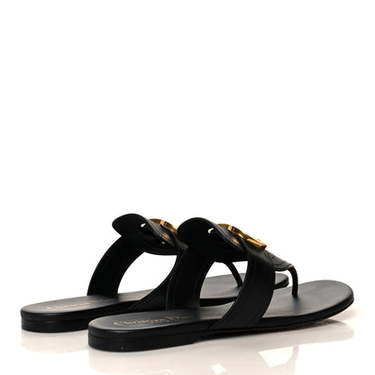 Christian Dior Calfskin 30 Montaigne Thong Sandals 37.5 Black 4 of 8