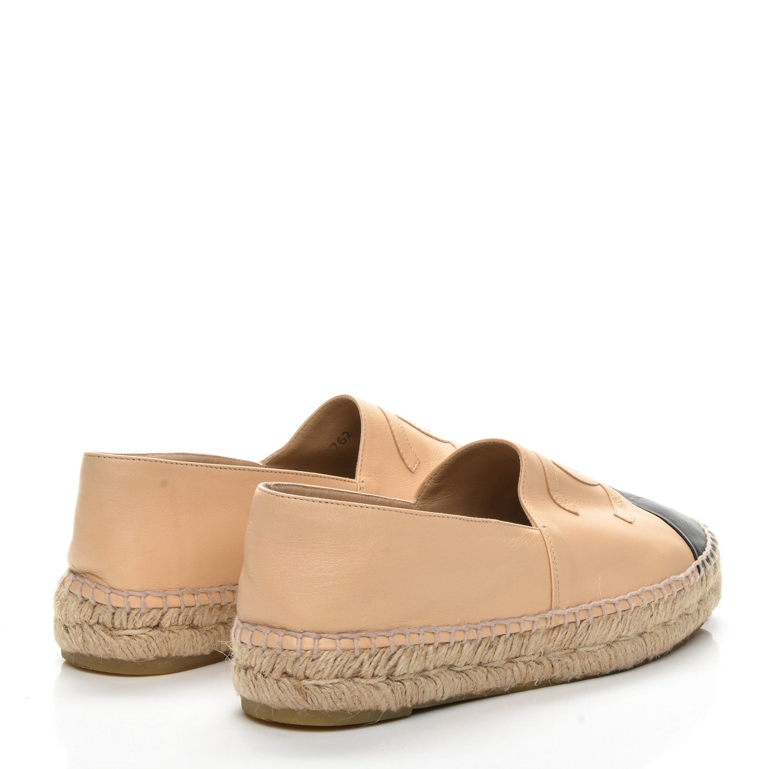 Chanel Lambskin CC Espadrilles 38 Beige Black 4 of 9