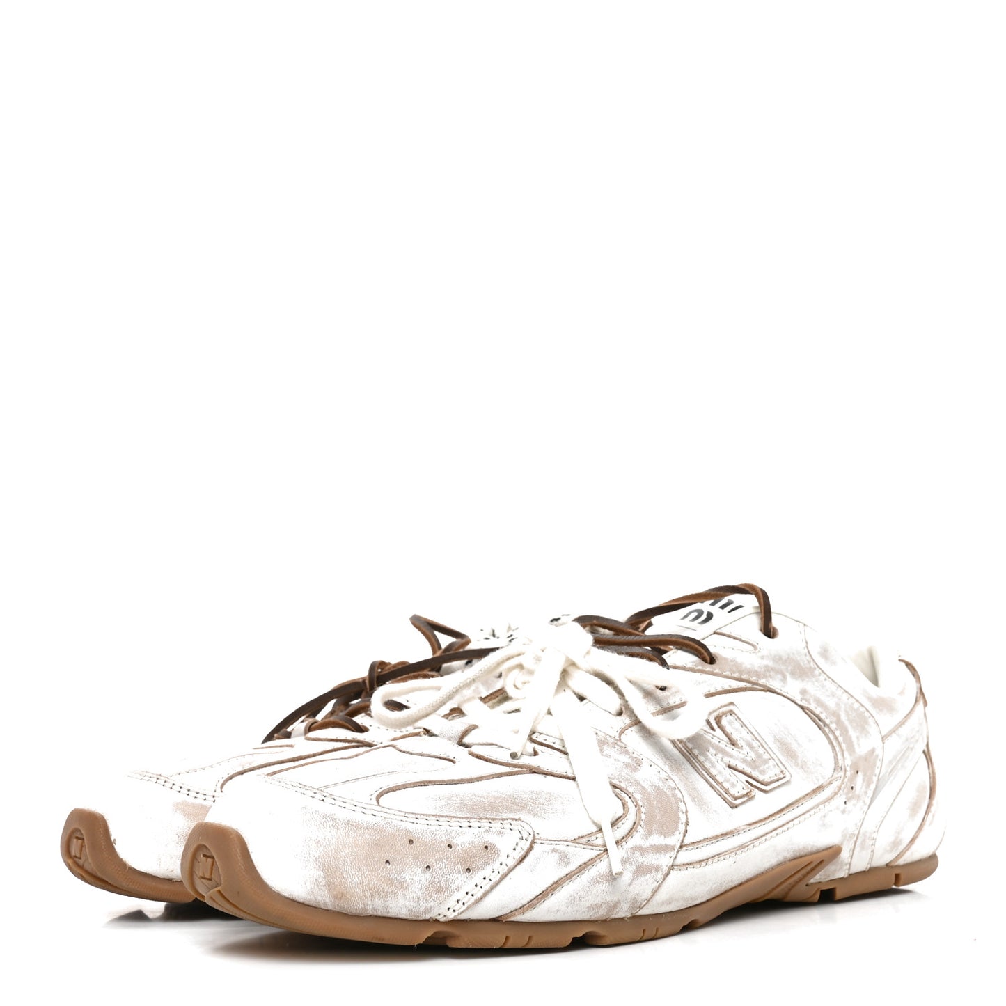 X NEW BALANCE Bleached Calfskin 530 SL Sneakers 42 White