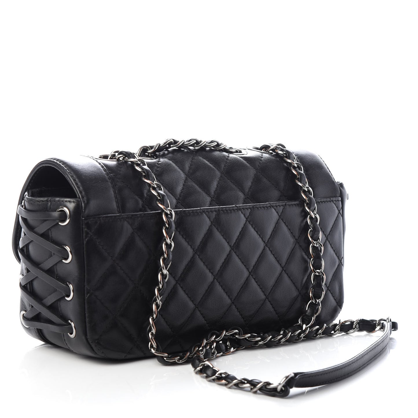 Calfskin Quilted Small Coco Corset Flap Black