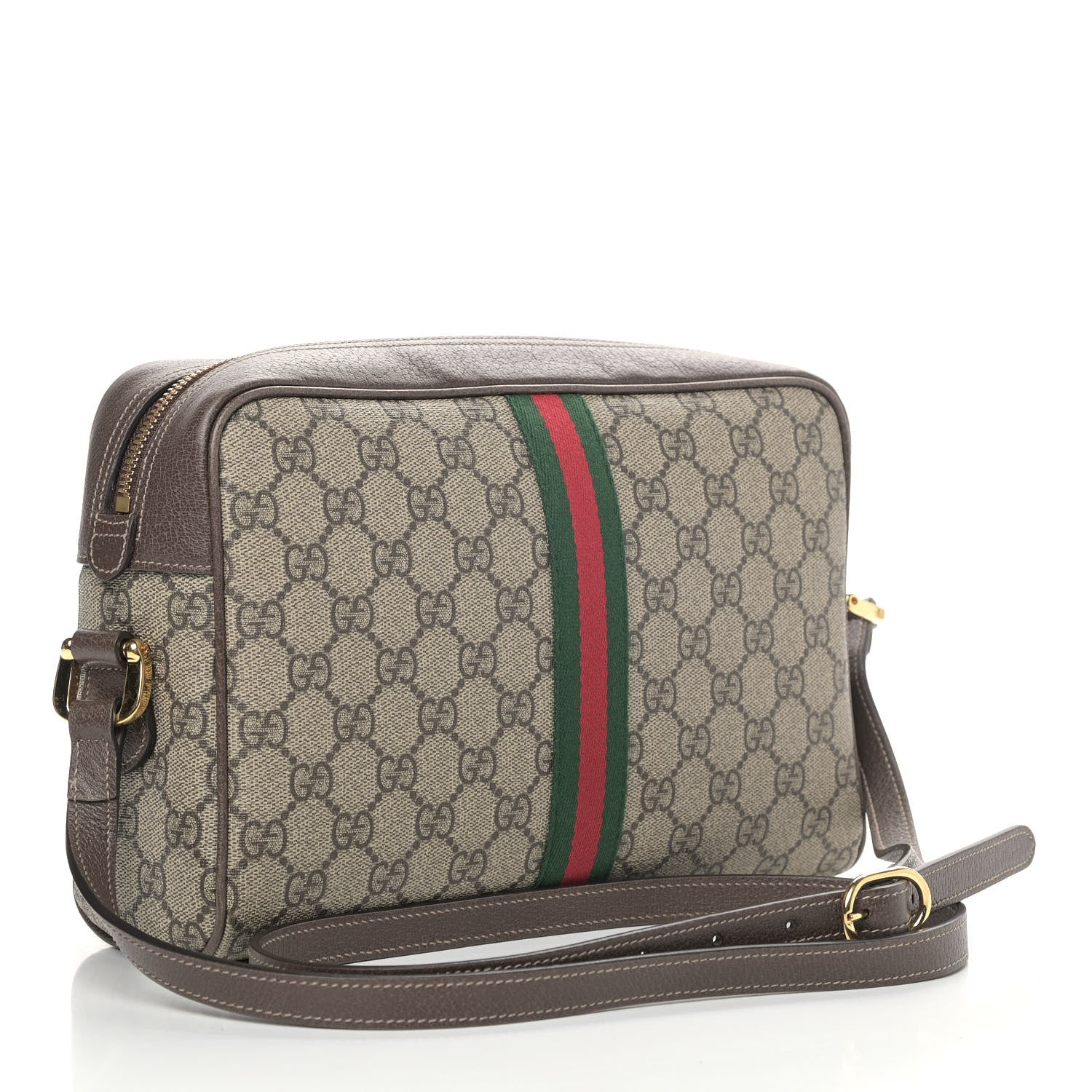 Gucci GG Supreme Monogram Web Small Ophidia Shoulder Bag Brown 3 of 9