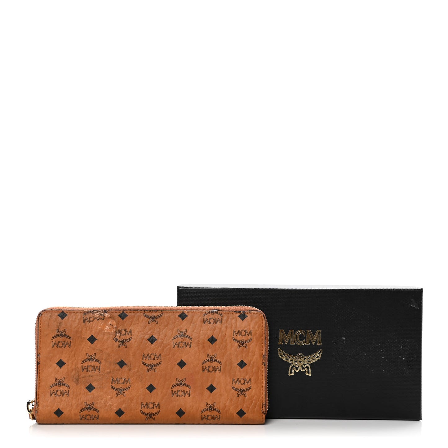Visetos Large Zip Around Wallet Cognac