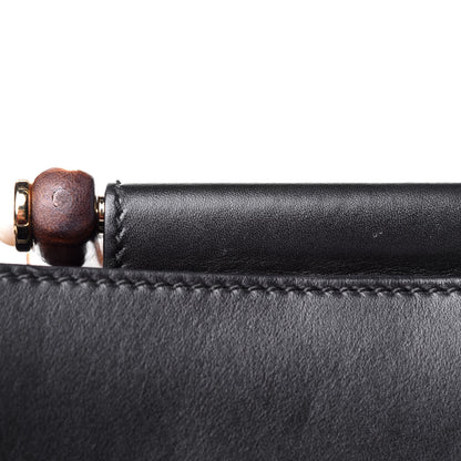 Gucci Nappa Bamboo Web Mini Nymphaea Top Handle Bag Black 5 of 5
