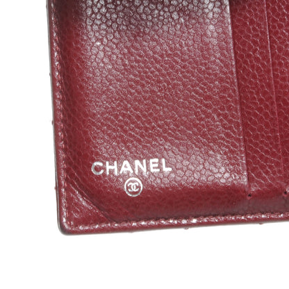 Chanel Caviar Quilted Compact Flap Wallet Dark Red 6 of 7