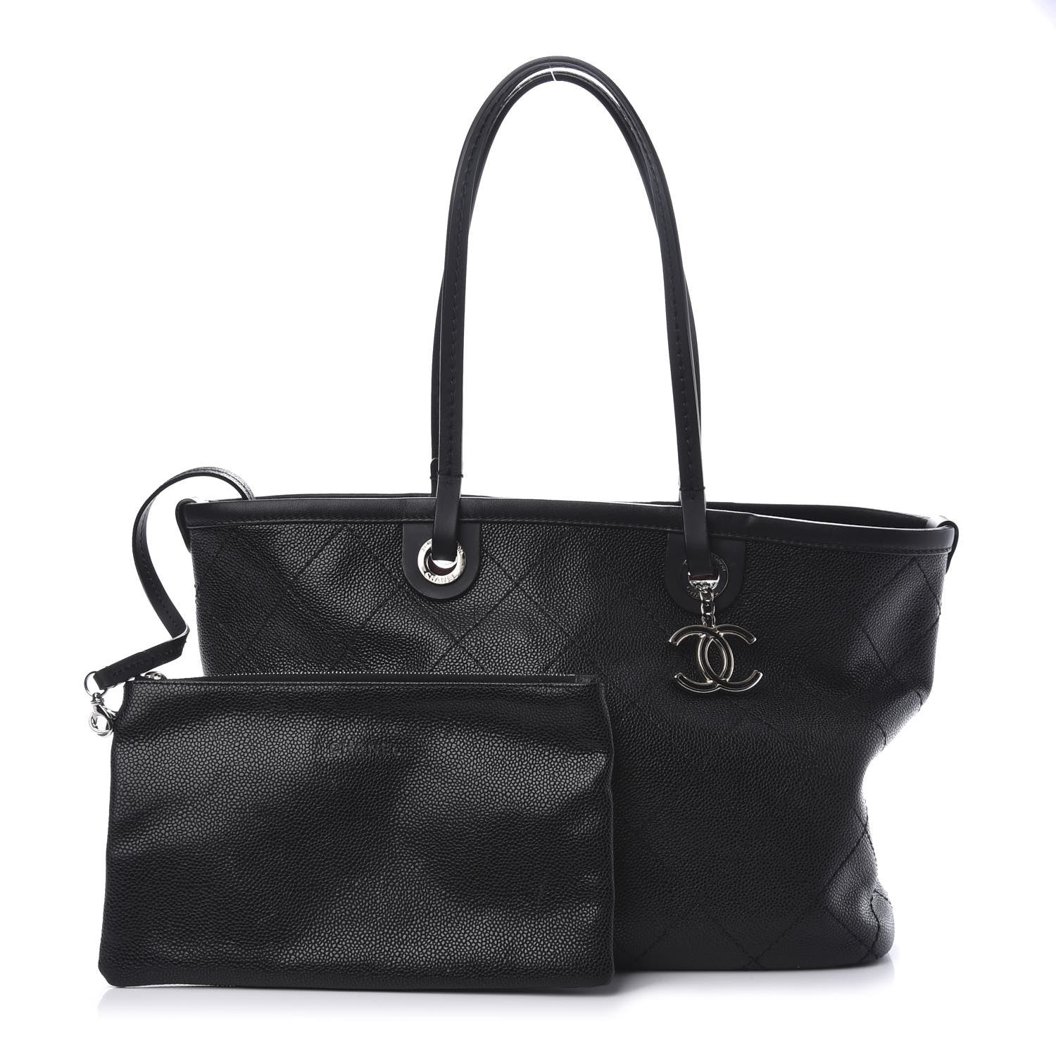 Chanel Grained Calfskin Shopping Fever Tote Black 1 of 11