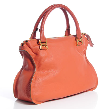 Chloe Calfskin Large Marcie Satchel Red Bush 5 of 12