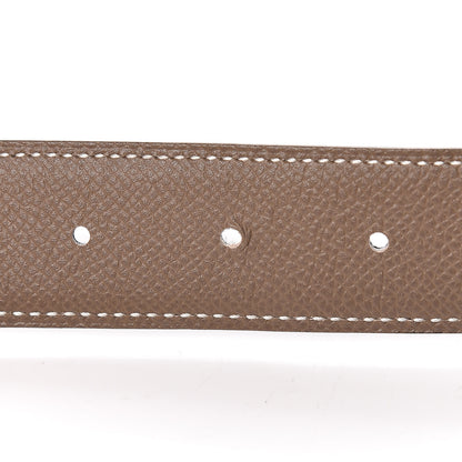 Hermes Swift Epsom 32mm Martelee H Belt 100 Black Etoupe 6 of 6