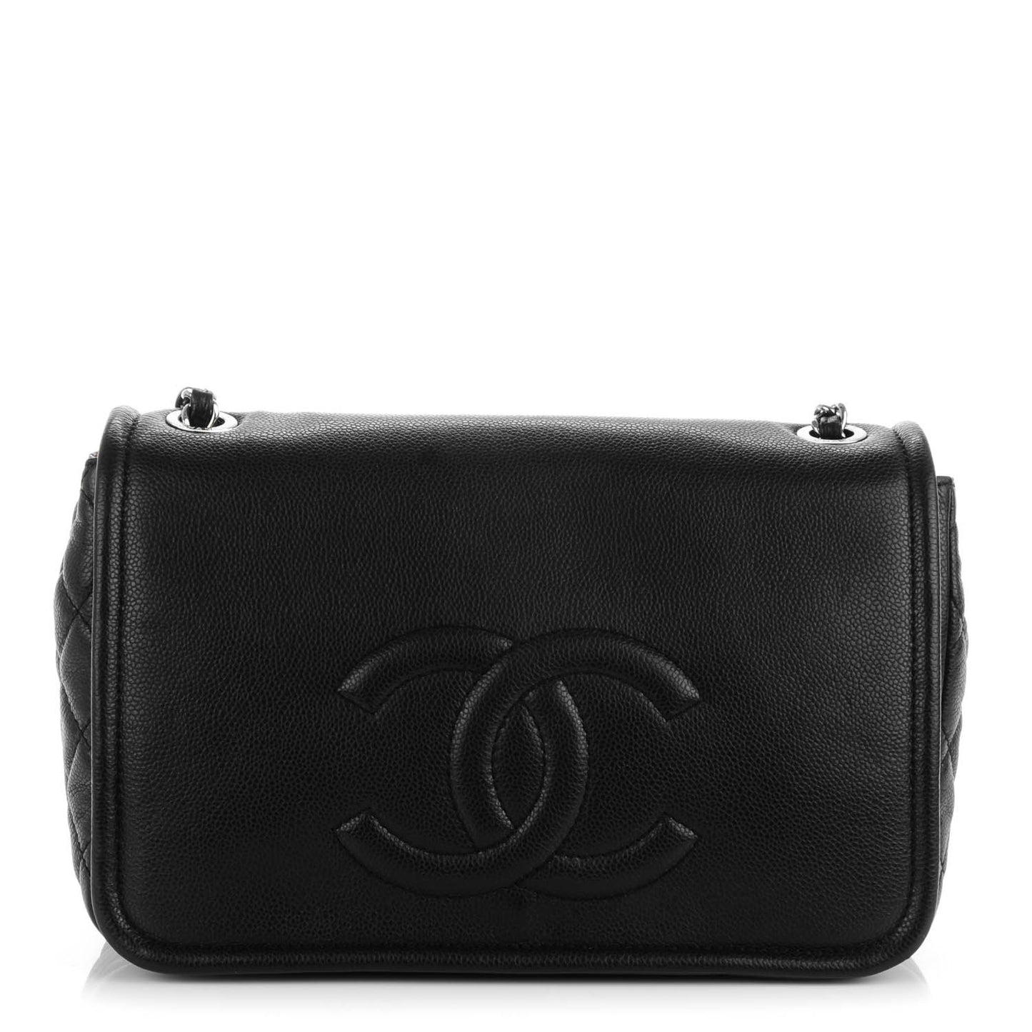 Caviar Large Timeless CC Flap Black