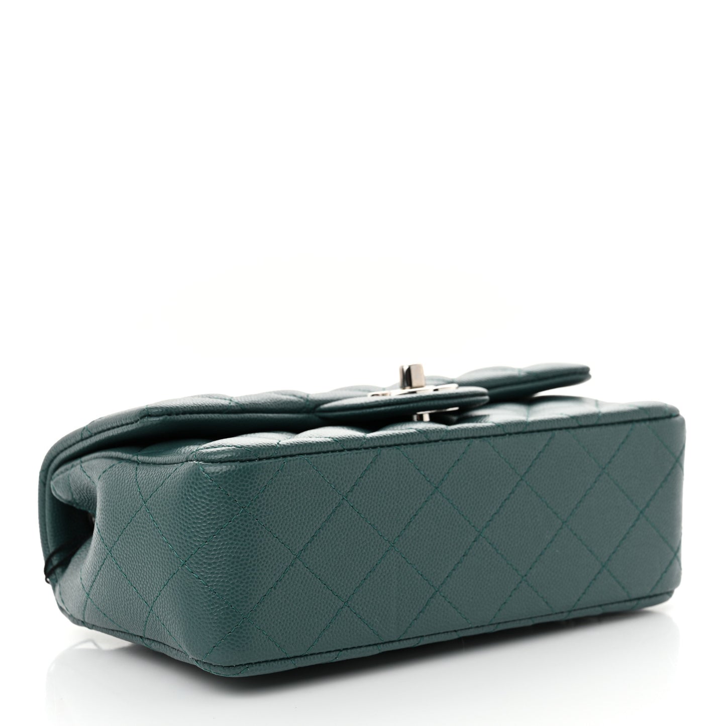 Caviar Quilted Mini Rectangular Flap Dark Turquoise