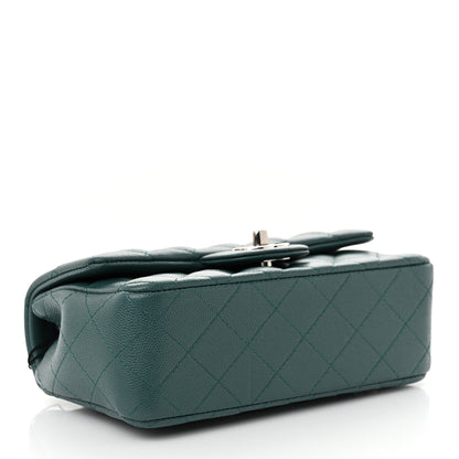 Chanel Caviar Quilted Mini Rectangular Flap Dark Turquoise 4 of 10