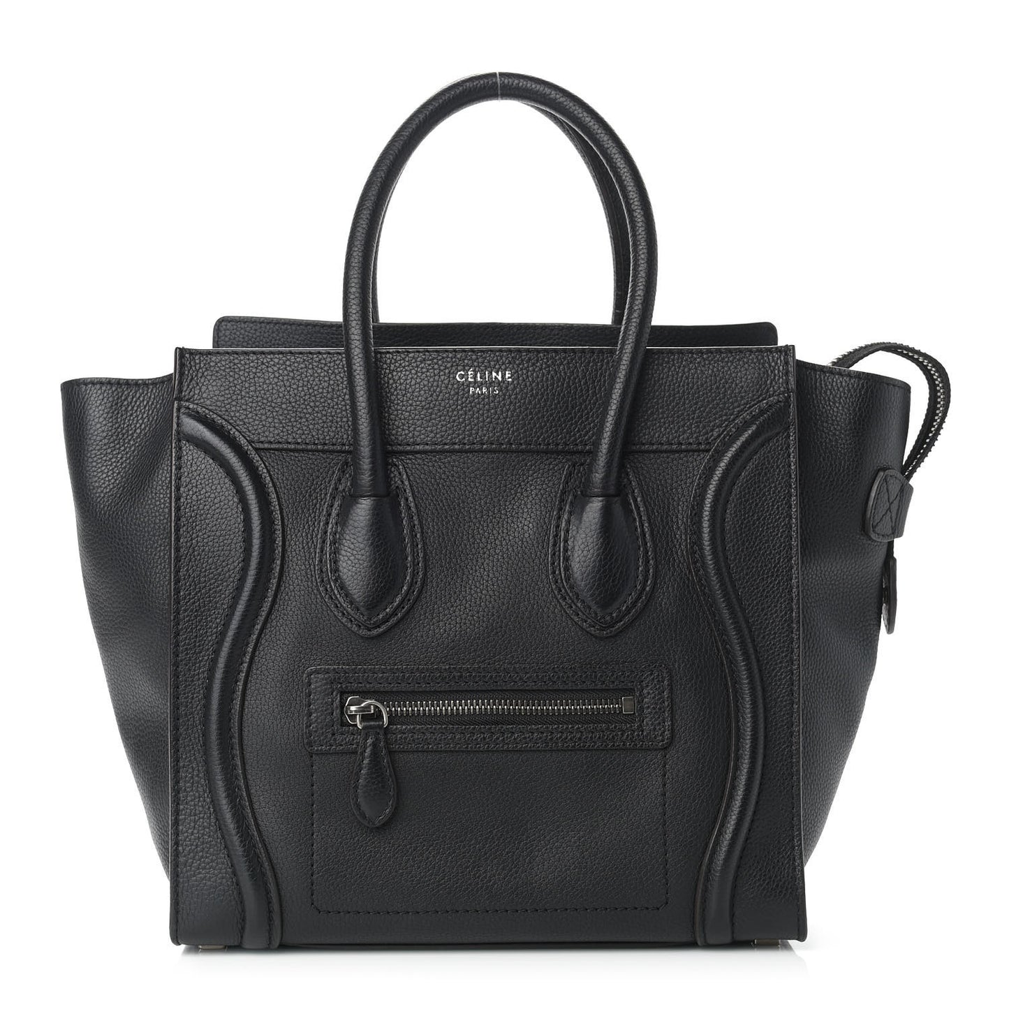 Drummed Calfskin Micro Luggage Black