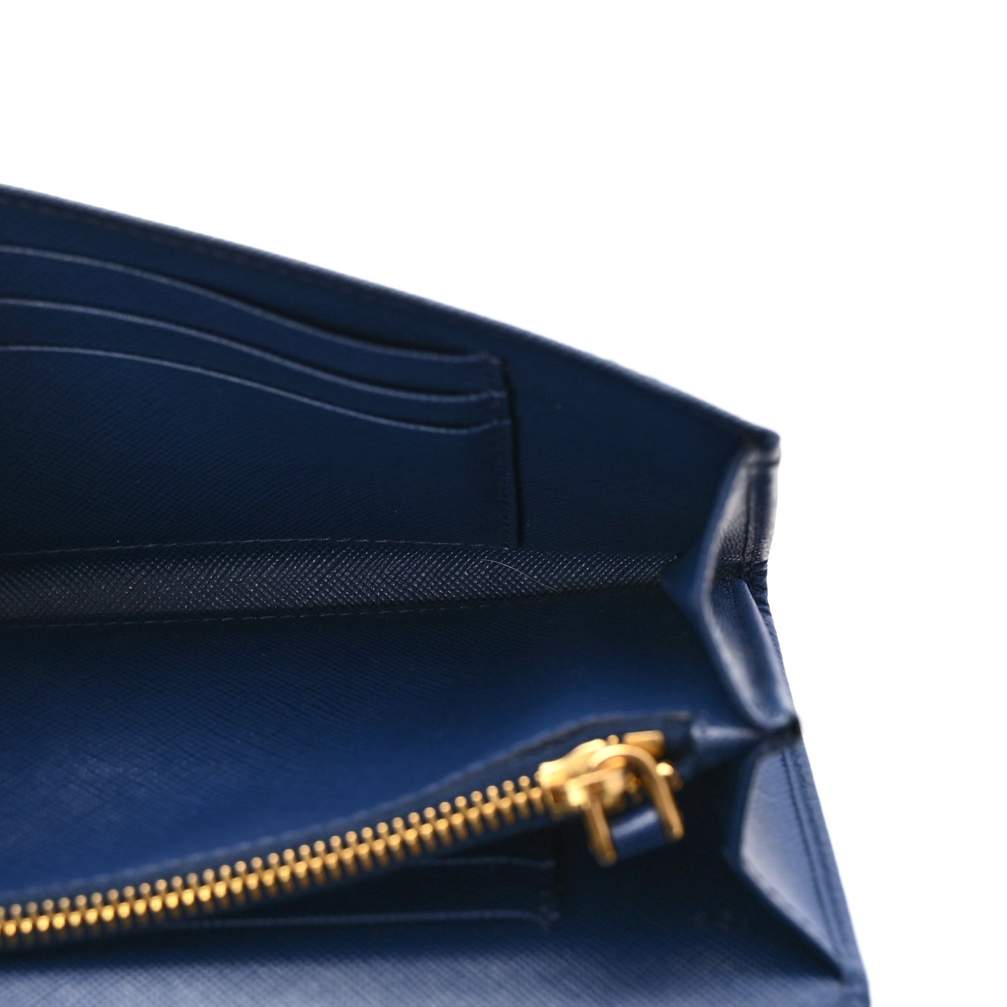 Saffiano Metal Bar Flap Wallet with Strap Bleuette