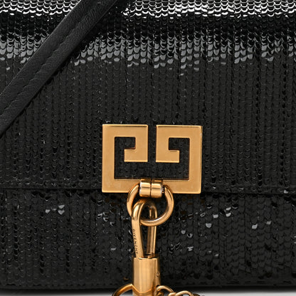 Givenchy Calfskin Snakeskin Effect Charm Shoulder Bag Black 7 of 10