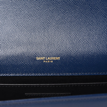 Saint Laurent Grain De Poudre Medium Classic Monogram Kate Satchel Denim Blue 7 of 10