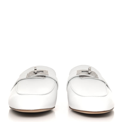 Hermes Calfskin Oz Mules 37 White 2 of 9
