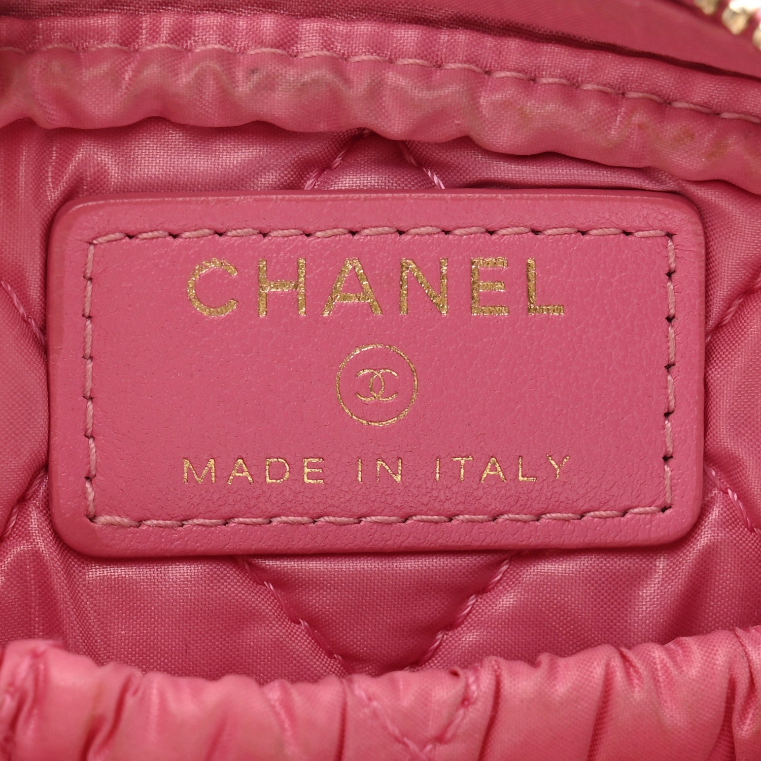 Chanel Caviar Quilted Small Curvy Pouch Cosmetic Case Pink 6 of 9