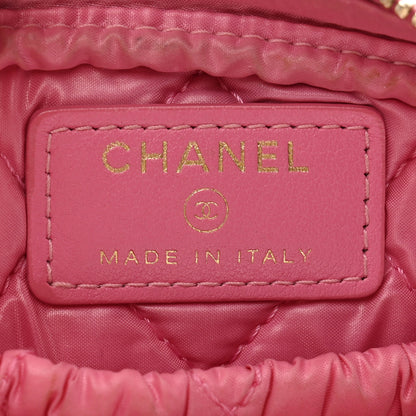 Chanel Caviar Quilted Small Curvy Pouch Cosmetic Case Pink 6 of 9