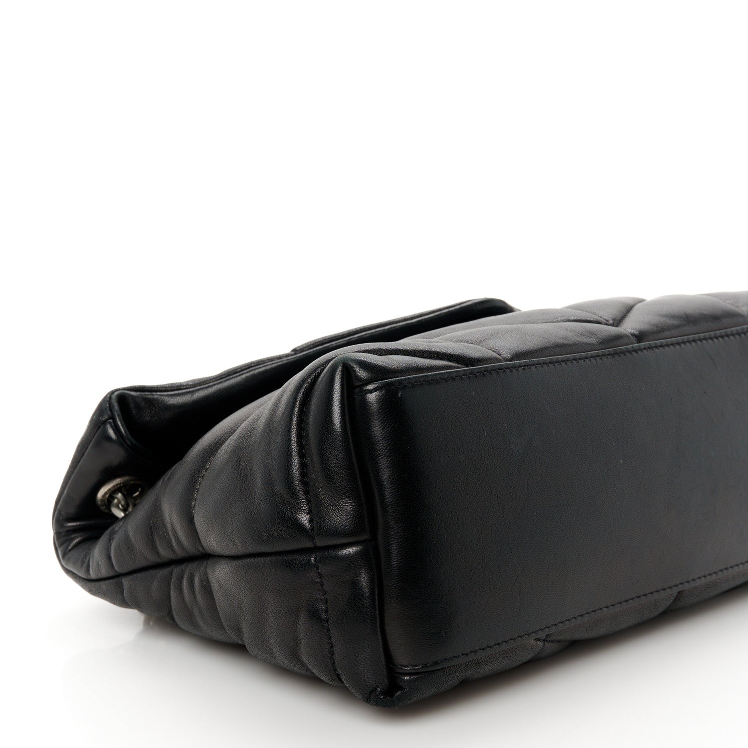 Saint Laurent Lambskin Quilted Small Loulou Puffer Monogram Chain Satchel Black 9 of 11