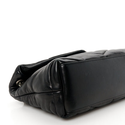 Saint Laurent Lambskin Quilted Small Loulou Puffer Monogram Chain Satchel Black 9 of 11