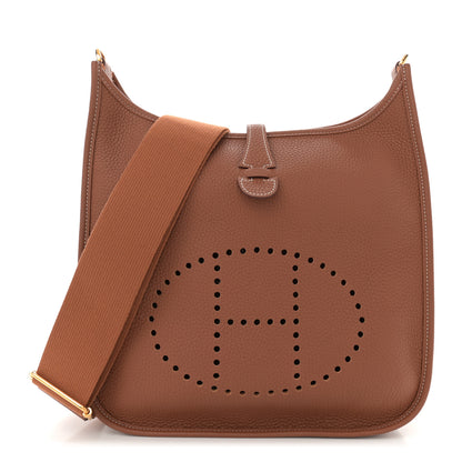 Hermes Taurillon Clemence Evelyne III PM Gold 1 of 11
