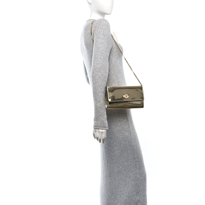 Versace Metallic Calfskin Crystal Medusa Wallet On Chain Gold 2 of 9