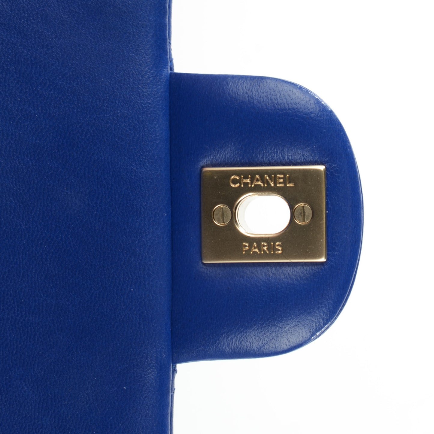 Lambskin Quilted Mini Rectangular Flap Dark Blue