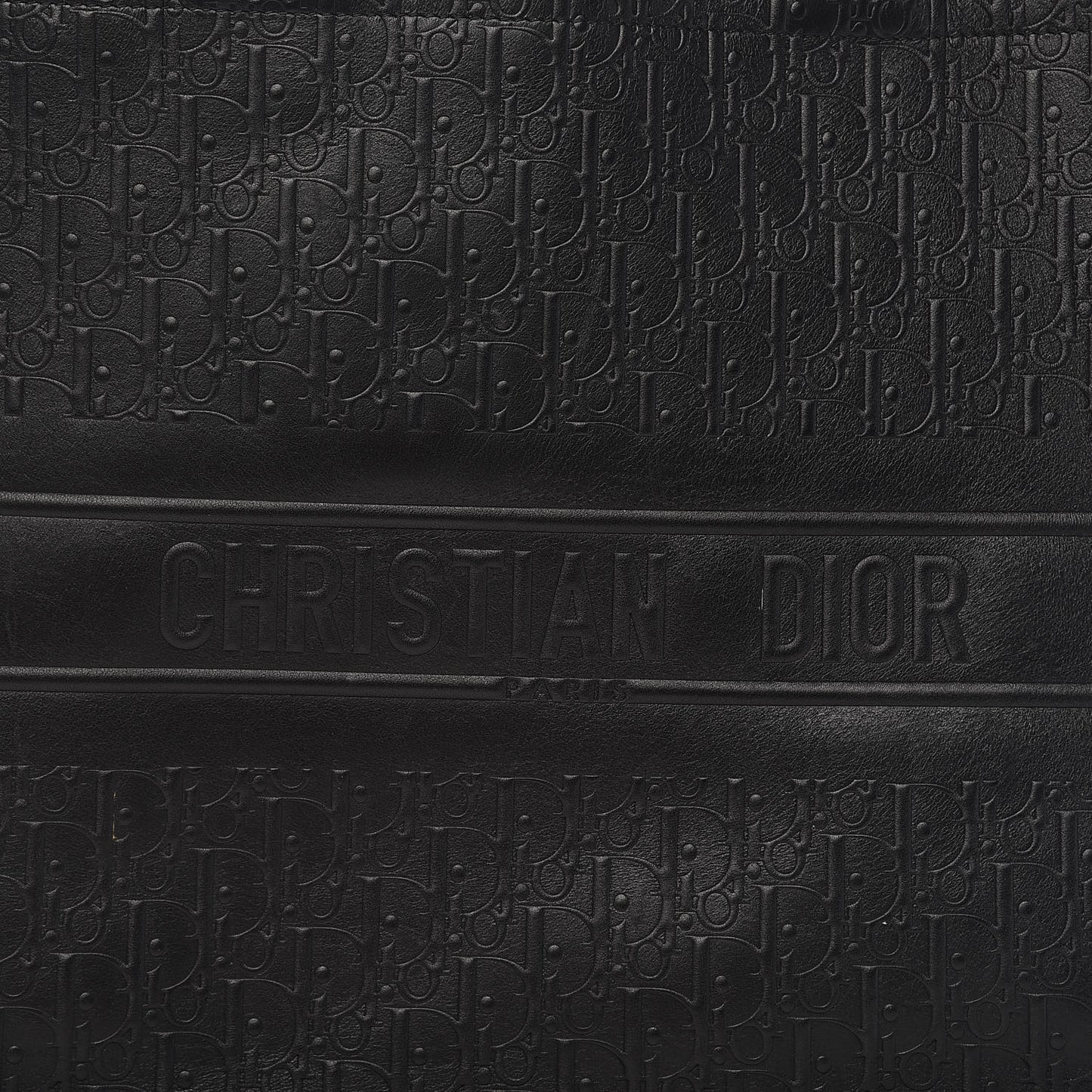 Oblique Calfskin Embossed Book Tote Black