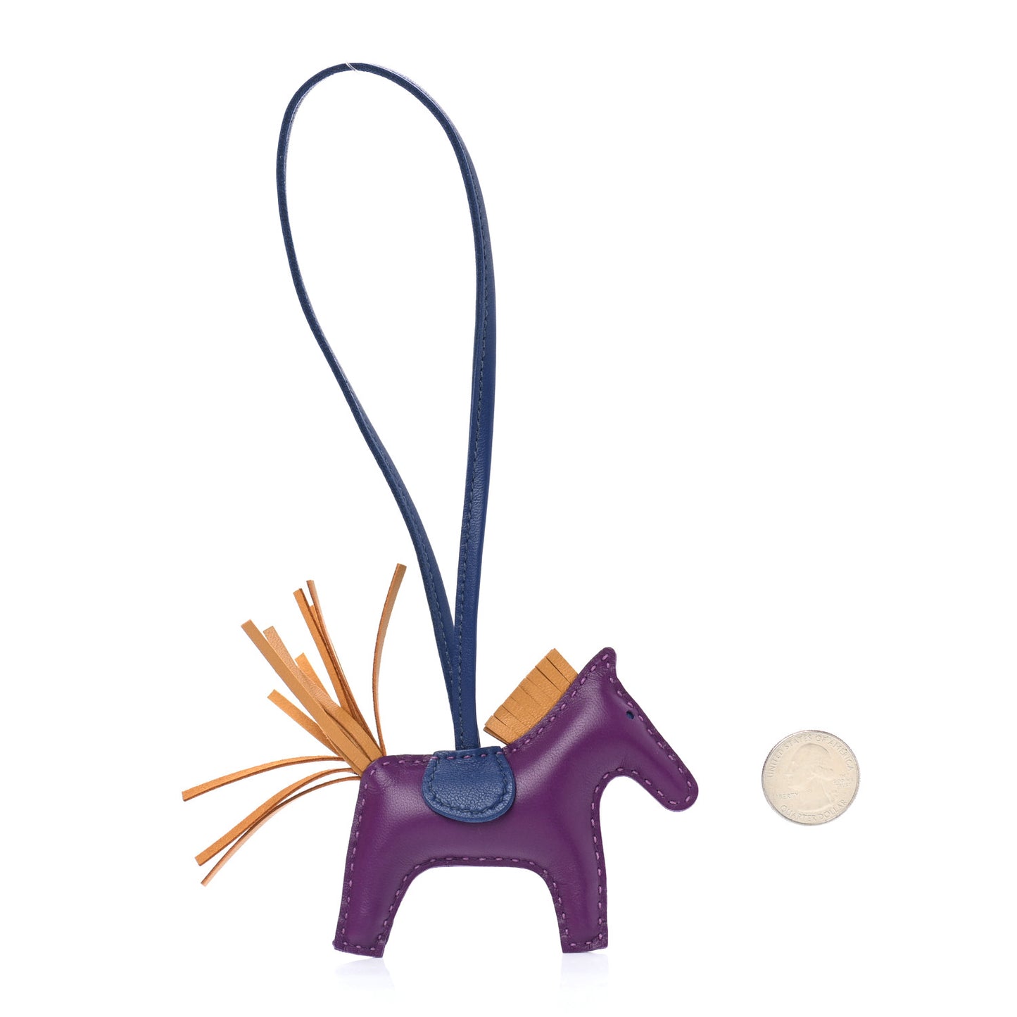 Milo Lambskin Grigri Rodeo Horse Bag Charm PM Violet Sesame Bleu Saphir