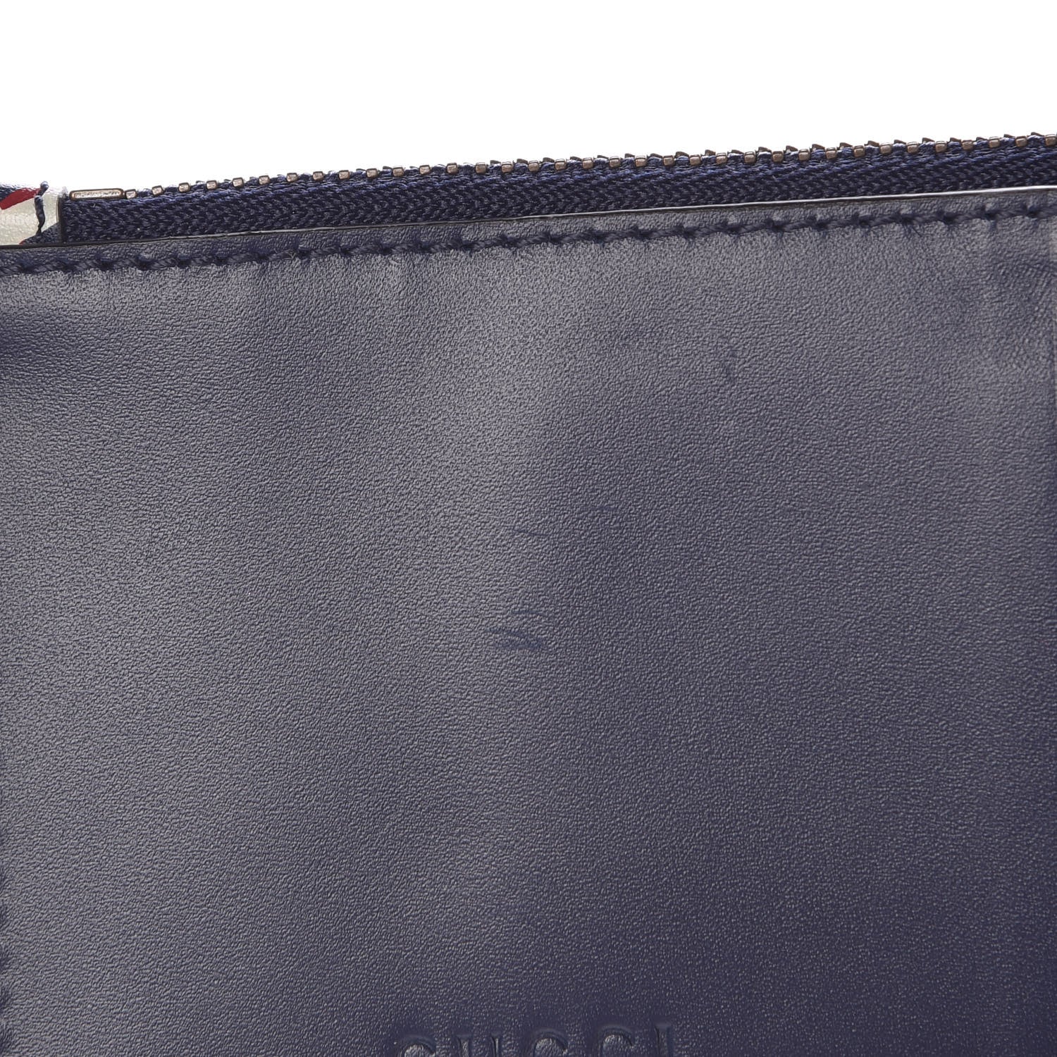 Gucci Calfskin GucciGhost Coin Case Card Holder Blue Agata Hibiscus Red 9 of 9