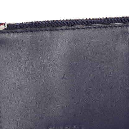 Gucci Calfskin GucciGhost Coin Case Card Holder Blue Agata Hibiscus Red 9 of 9