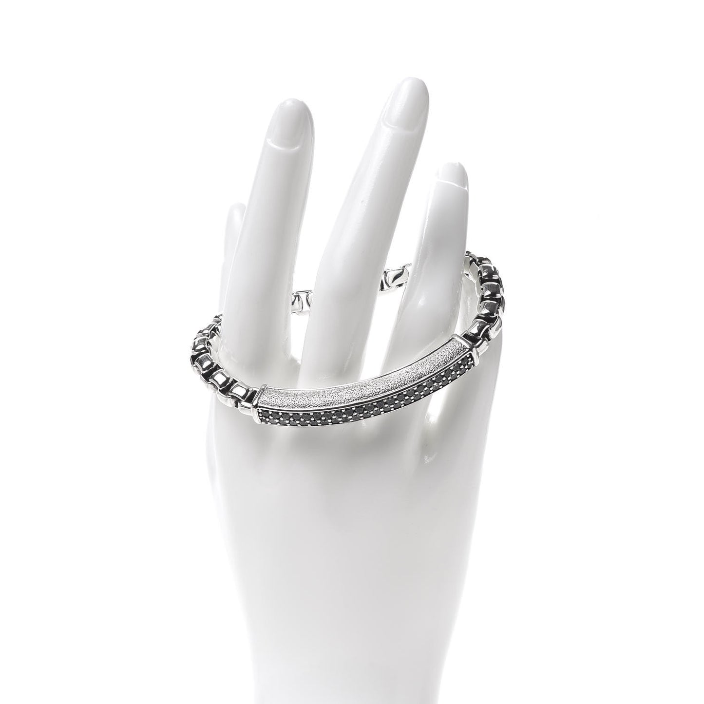 Sterling Silver Pave Blue Sapphire 6mm ID Bracelet