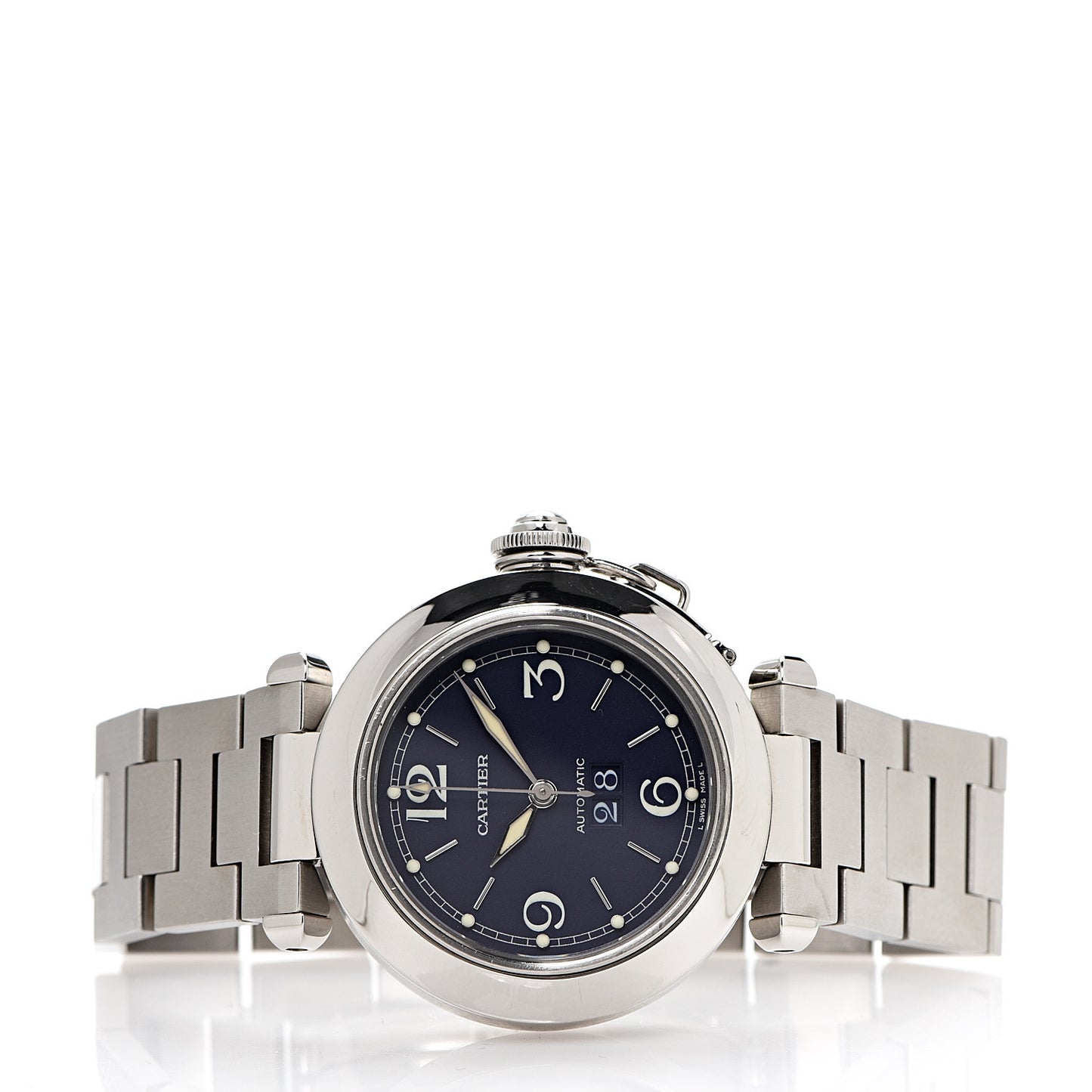 Stainless Steel 35mm Pasha C Big Date Automatic Watch Blue