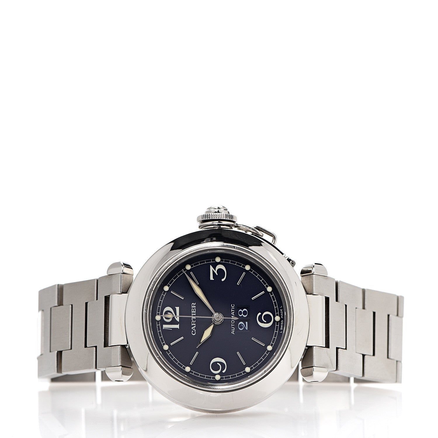 Cartier Stainless Steel 35mm Pasha C Big Date Automatic Watch Blue 2 of 8