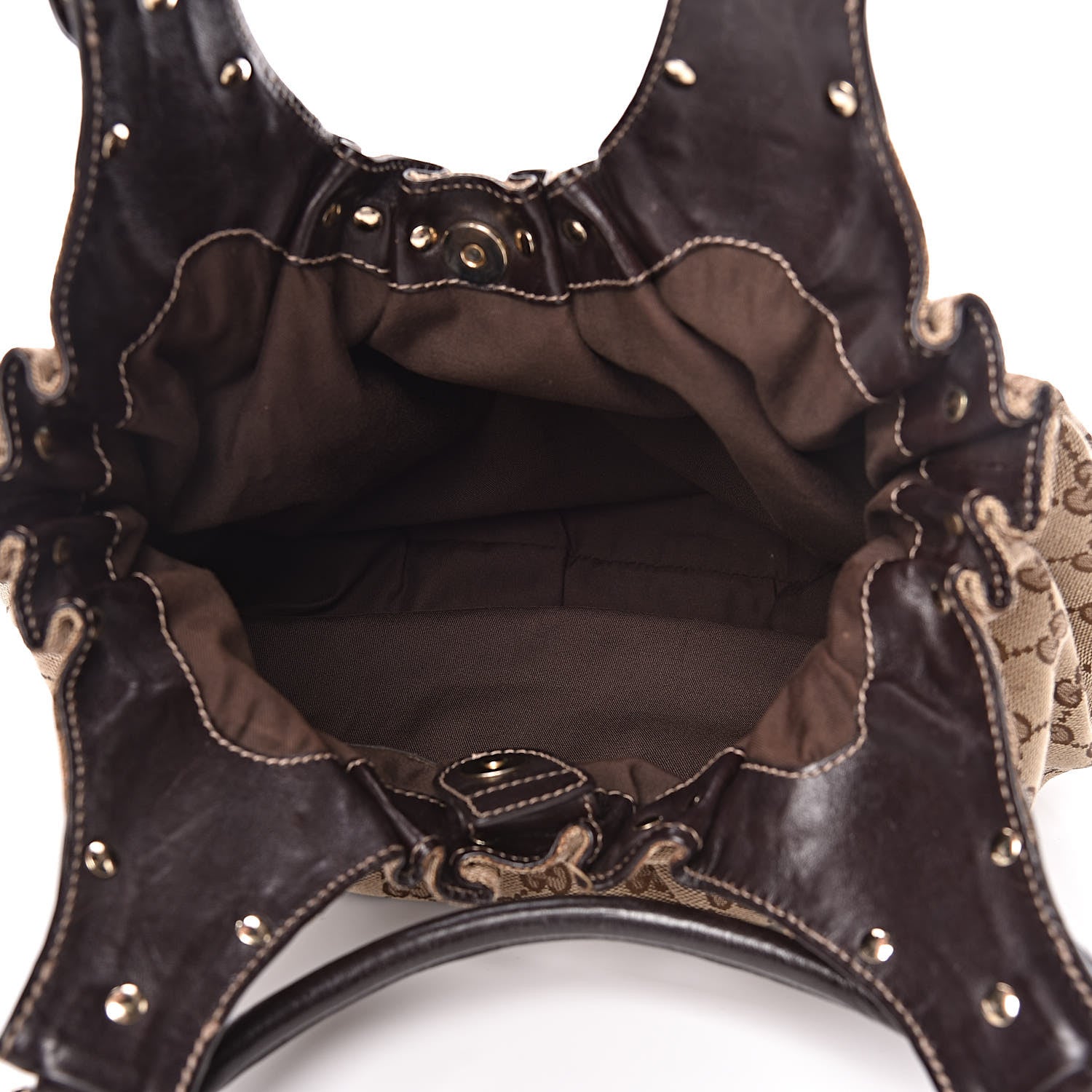 Gucci Monogram Studded Medium Pelham Tote Dark Brown 5 of 16